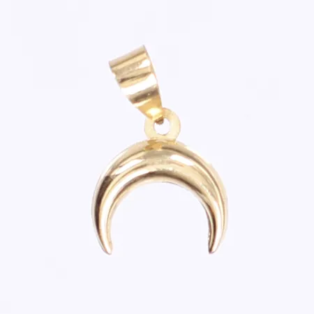 Hänge, halvmåne, höjd 10mm inkl ögla, ostämplat, 18K Vikt: 0,1 g