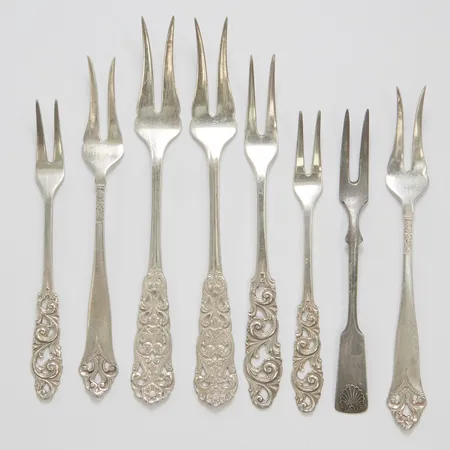 8st Fiskgafflar, 830/1000 silver Vikt: 104,4 g