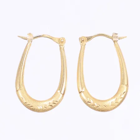 Ett par örhängen med mönstrad dekor, 23x3mm, 18K Vikt: 1,9 g