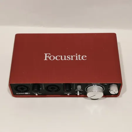 Ljudkort, Focusrite, Scarlett 2i2, modellnr: FFFA001149-03, snr: V468164397514, USB-sladd, kartong, ej testad