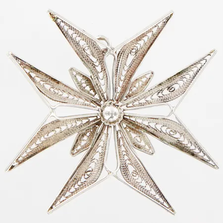 Hänge, filigranarbete, ca 45x45mm, ostämplat silver Vikt: 4,6 g