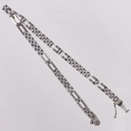 Armband, 19,5cm, bredd 4mm, vitguld, Guldfynd, 18K Vikt: 7,5 g