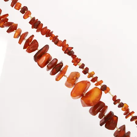 Collier bärnsten, ca. 70cm, bredd: 5-30mm