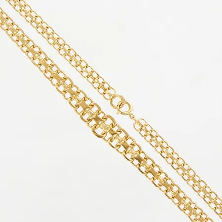 Collier X-länk, 45,5cm, doserad bredd 5-8,5mm, 18K Vikt: 14,5 g
