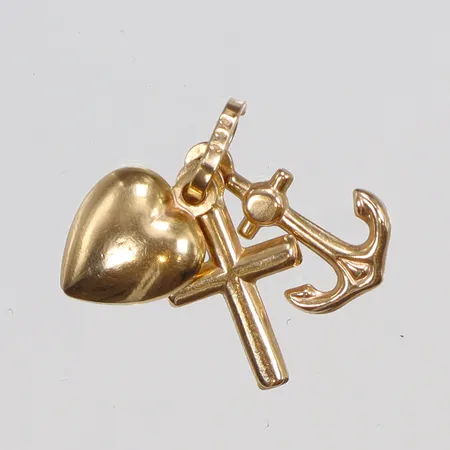 Hänge tro hopp och kärlek 7x16mm stämplad CCC 18K Vikt: 1,1 g