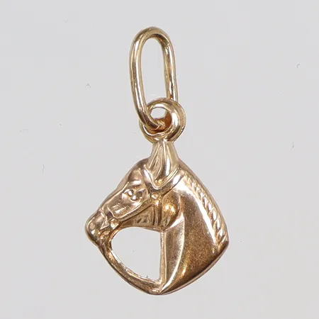 Hänge i form av hästhuvud 10x19mm inklusive hängöglan, 18K Vikt: 0,9 g