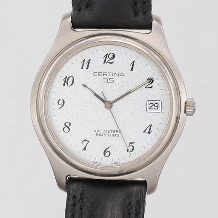 Herrur Certina DS datum safirglas quartz, står still, Ø35mm, nr 7030 7130, Eol 115 42, stål, läderband