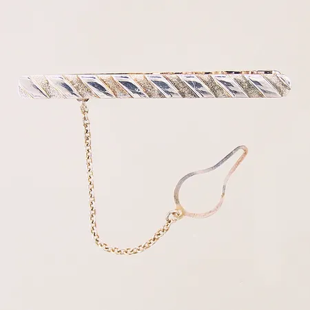 Slipsklämma med dekor, 60x5mm, säkerhetskedja, silver 925/1000 Vikt: 6,9 g