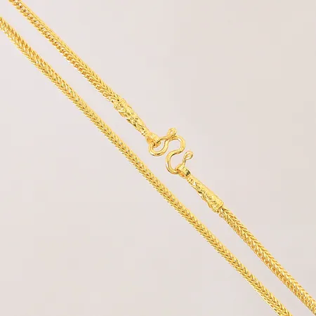 Collier Rävsvans, längd: 52cm, bredd: 1,9mm, något skev, Thaiguld, 23K Vikt: 7,6 g