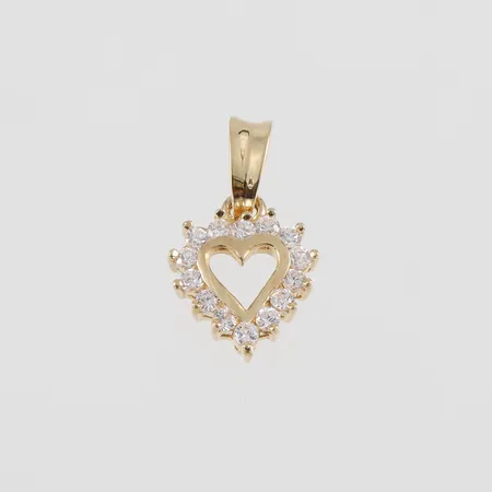 Hänge " Hjärta" 18k stenar, höjd utan ögla 9,5mm Vikt: 1,1 g