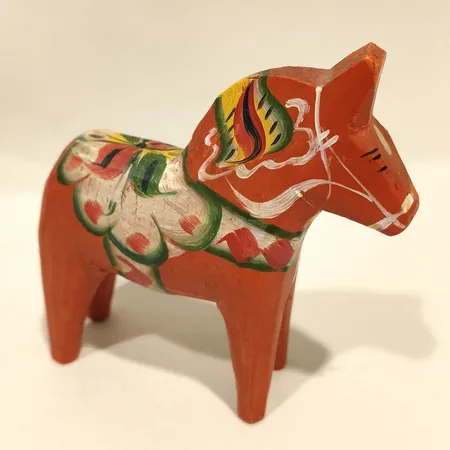 Dalahäst, längd 10cm, Nusnäs, Mora, slitage