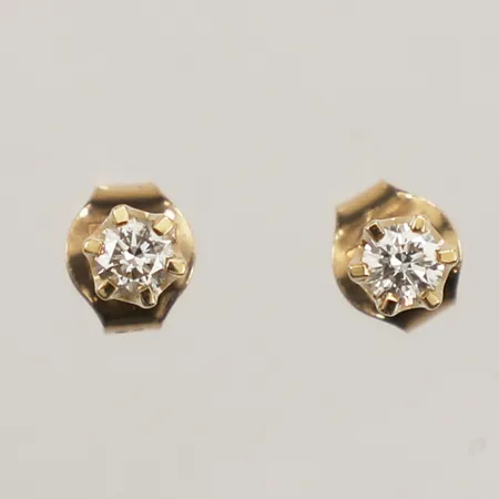 Ett par örhängen, diamanter 2xca0,10ct, missfärgning på stift, 18K Vikt: 1 g