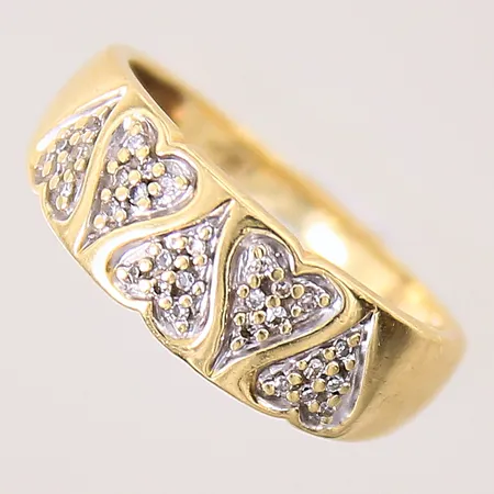 Ring med diamanter, 30xca 0,005ct, stl: 17, bredd: 2,2mm, GHA, 18K Vikt: 3,8 g