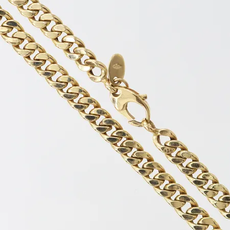 Kedja, Pansar, längd 43cm, bredd ca 5mm, ojämn länk, 14K Vikt: 7,9 g