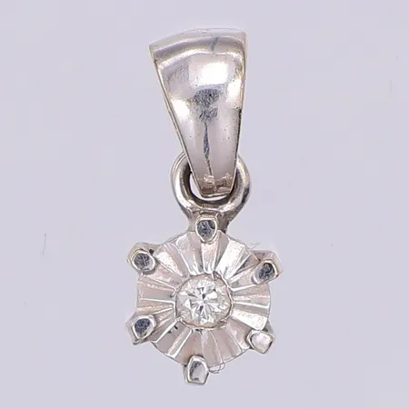Hänge, diamant ca 0,03ct, 13mm, vitguld, Sackmans, 18K Vikt: 0,9 g