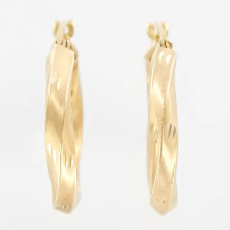 Ett par örhängen creoler, Ø21mm, bredd 3mm, matterad yta, ihåliga, 14K Vikt: 1,9 g