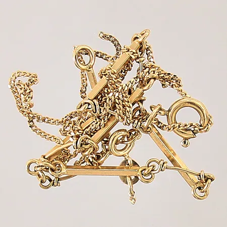 Diverse guldsmycken, defekt, 18K Vikt: 6,4 g