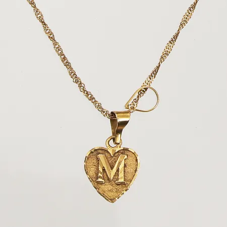 Kedja med hänge, slitet, vassa länkar, 21K Vikt: 3,3 g