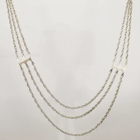 Collier ca 55cm, bredd 17mm, 830/1000 silver Vikt: 27,8 g
