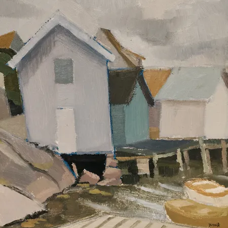 Tavla, Åke Brovik (1911-1988), olja på pannå, 36x45cm, signerad, skadad ram Skickas med postpaket.