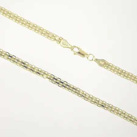 Halskedja x-länk, längd 42,5 cm, bredd 4,5 mm, 14K Vikt: 11,9 g