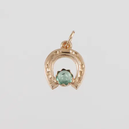 Berlock "Hästsko med blå sten " 18k, höjd ca 12mm Vikt: 0,7 g