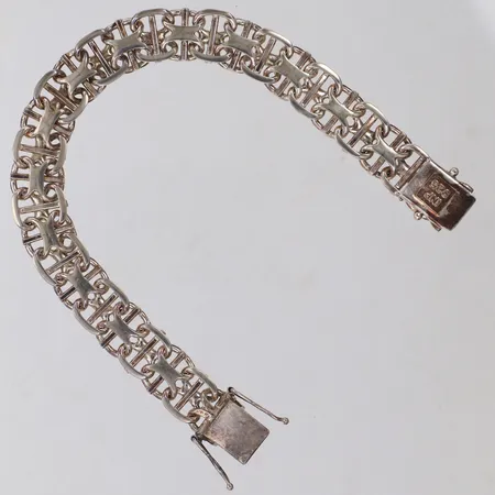 Armband X-länk med stav, längd 19cm, bredd 11,4mm, INP, 925/1000 silver Vikt: 26,5 g