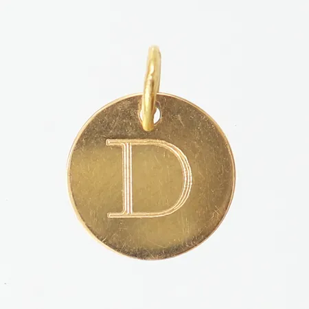 Hänge "D", Ø10mm, 18K. Vikt: 0,5 g