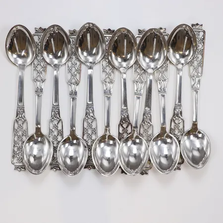 12 kaffeskedar, 12cm, silver, 170,4g Vikt: 170,4 g