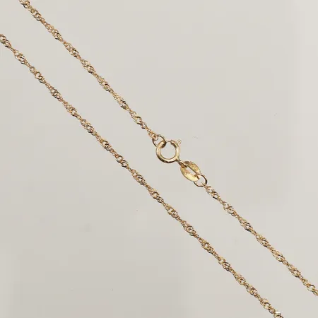 Kedja Singapore, längd 44cm, bredd 0,9mm, 18K Vikt: 1,6 g