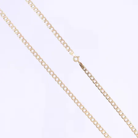 Halskedja pansar, 57cm, bredd 4mm, bruksslitage, 14K Vikt: 6,3 g