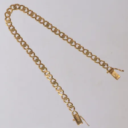 Armband, manglad pansar, längd 205cm, slitage, 18K Vikt: 9 g