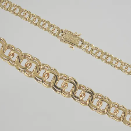 Halskedja bismark, längd 43 cm, bredd 5-11 mm, 18K Vikt: 40,1 g