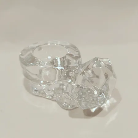 Ljuslykta, Kosta Boda, Make Up Ring, Åsa Ljungnelius, höjd ca 6cm, klarglas