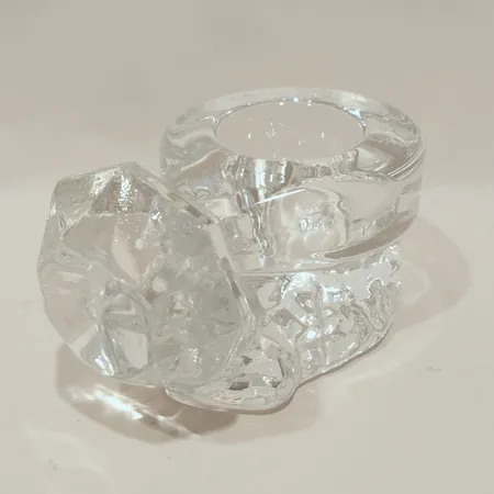 Ljuslykta, Kosta Boda, Make Up Ring, Åsa Ljungnelius, höjd ca 6cm, klarglas