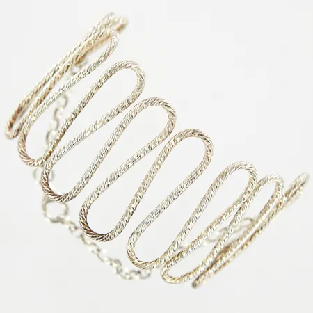 Armband, halvstelt, justerbar 16-23cm, bredd:40mm, silver 925/1000 Vikt: 24,8 g