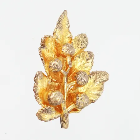 Brosch Flora Danica, 40x30mm, etui, förgyllt silver 925/1000 Vikt: 8,9 g