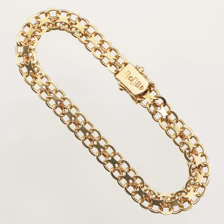 Armband X-länk, ca 19cm, 7,5mm, 18K Vikt: 14,4 g