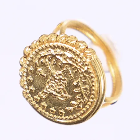 Ring, stl 17½, bredd 2-20mm, 21K Vikt: 4,3 g