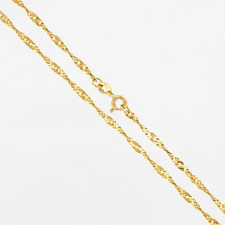 Kedja Singapore, 50,0cm, bredd 2,2mm, 21K Vikt: 4,7 g