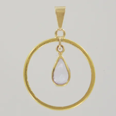 Hänge med sten, längd 3 cm, diam 2 mm, 23k Vikt: 2,9 g