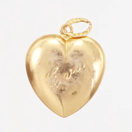 Hänge hjärta, längd: 20mm, gravyr, 18K Vikt: 0,9 g
