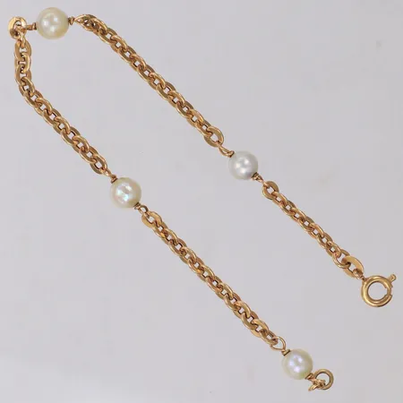Armband Ankar med pärlor, längd 18cm, 18K Vikt: 3,8 g