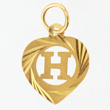 Hänge, H, längd inkl ögla 27mm, bredd ca 18mm, 21K Vikt: 1,3 g