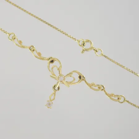 Halskedja med stenar, längd 44,5 cm, 18K Vikt: 7,3 g