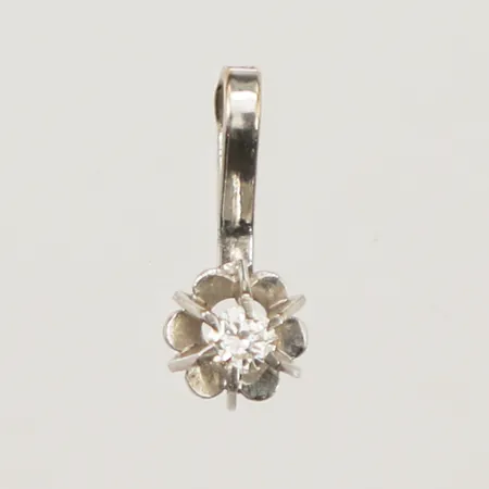 Hänge, diamant ca0,03ct, längd 10mm, bredd 4,1mm, vitguld, 18K Vikt: 0,3 g