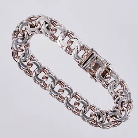 Armband Bismarck, längd: ca 19cm, bredd: ca 12mm, Golden Swan AB (Indo Nordic), silver, 925/1000 Vikt: 35 g