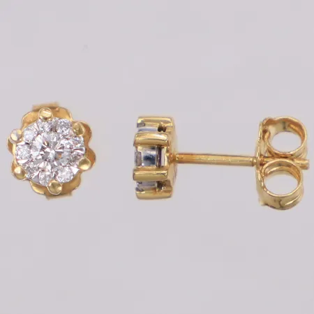 Ett par örhängen med diamanter ca 0,30ctv, bredd 5,9mm, Chimento, 18K, inga tillbehör Vikt: 2 g