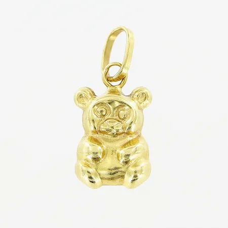 Hänge, nalle, 15x7mm, ihålig, 18K. Vikt: 0,4 g