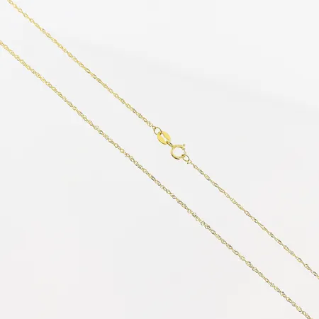 Kedja, Singapore, 59,5cm, bredd 1mm, 21K. Vikt: 1,2 g